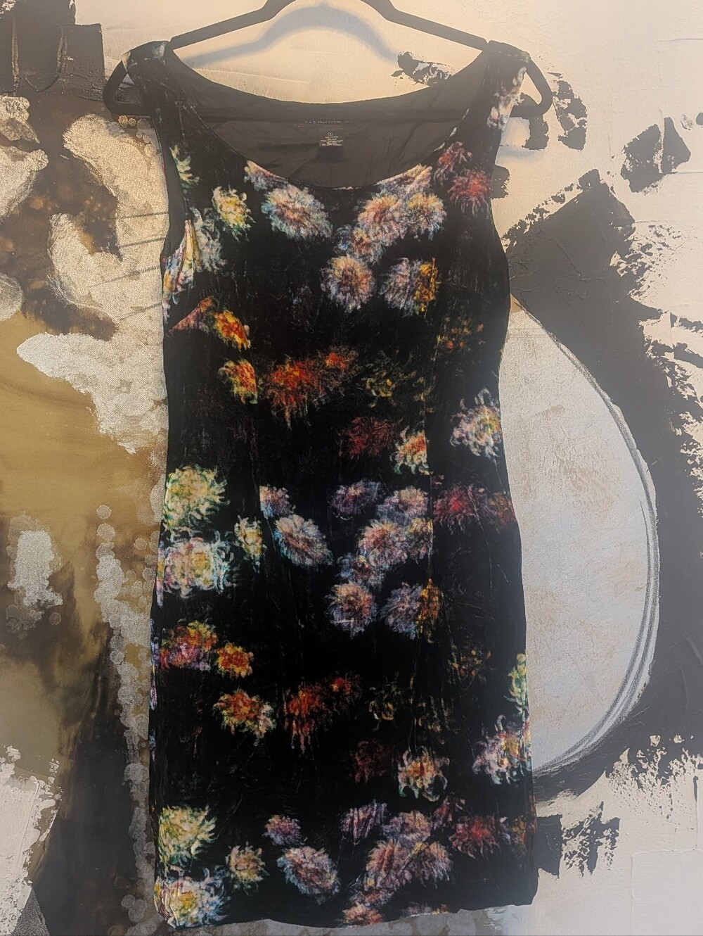 Vivienne Tam Black Velvet Floral Sheath Dress
